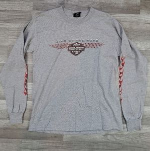 Vintage 2004 Harley Davidson Oxford England Long Sleeve Shirt Double Sided